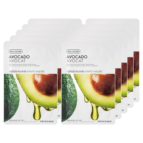 THE FACE SHOP Real Nature Avocado Sheet Mask 10pcs